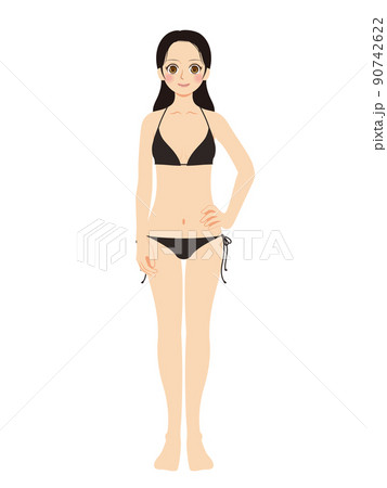 ビキニスタイルの女性イラスト ビキニ姿の女性 イラスト素材 [7302969