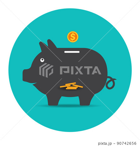 Piggy bank icon Piggy bank icon 90742656