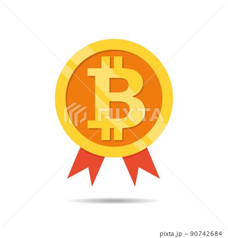 Bitcoin. Gold coin with Bitcoin symbol on white background. 90742684