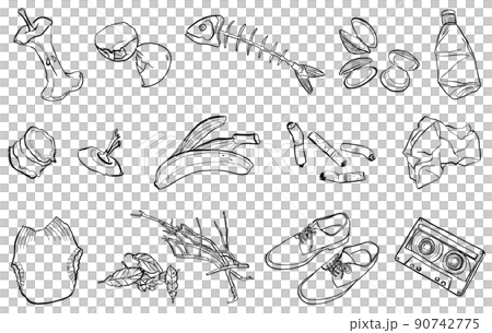 可燃ゴミ イラスト 1色 可燃ゴミ イラスト 1色 90742775