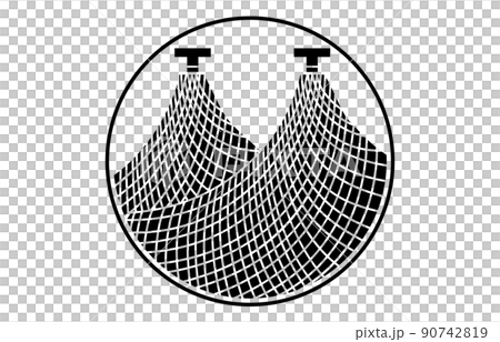 Two dry nets on a Japanese family crest thread ring 90742819