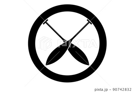 日本の家紋丸に違い櫂 日本の家紋丸に違い櫂 90742832