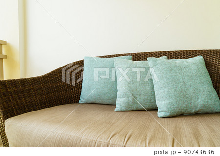 pillow decoration on patio chair on balcony pillow decoration on patio chair on balcony 90743636