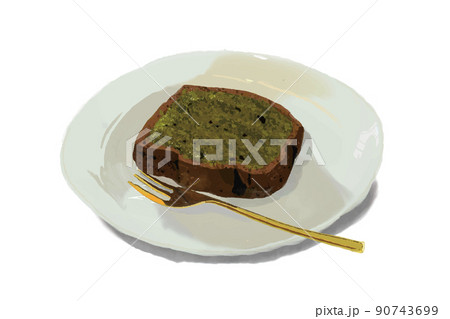 抹茶パウンドケーキのイラスト 抹茶パウンドケーキのイラスト 90743699
