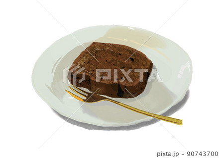 紅茶パウンドケーキのイラスト 90743700