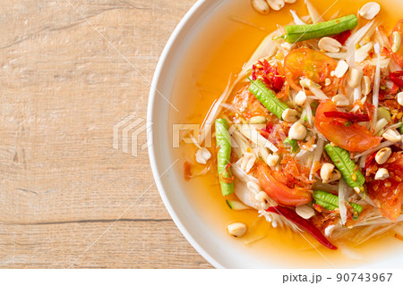 papaya spicy salad - somtam papaya spicy salad - somtam 90743967