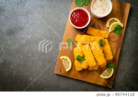 fried fish finger stick or french fries fish 90744118