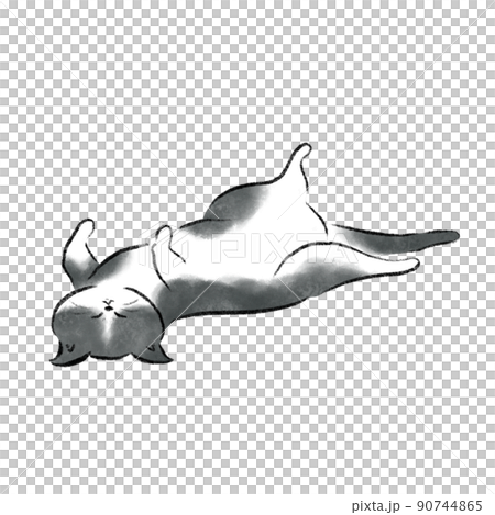 ハチワレ猫のイラスト素材 90744865