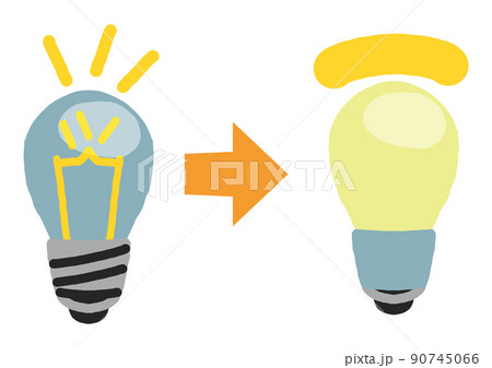 白熱電球をLEDライトに替えよう イラスト素材のイラスト素材 [90745066] - PIXTA