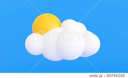 Weather forecast sign, Meteorological icon, cloud and sun, 3D rendering. Weather forecast sign, Meteorological icon, cloud and sun, 3D rendering. 90746200