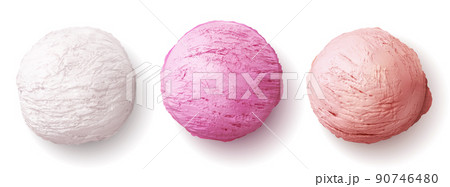 Ice cream ball realistic vector, scoop sundae Ice cream ball realistic vector, scoop sundae 90746480
