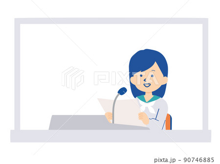 校内放送をする学生のイラスト 校内放送をする学生のイラスト 90746885