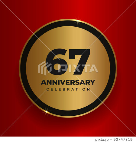 67 years anniversary celebration background. 67 years anniversary celebration background. 90747319