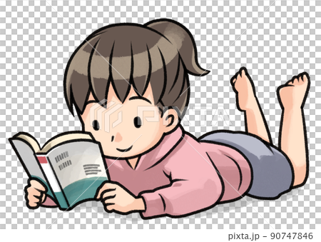 躺著看書的女孩 躺著看書的女孩 90747846