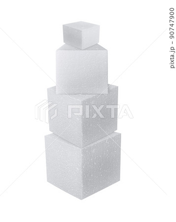 Styrofoam square on white background Styrofoam square on white background 90747900