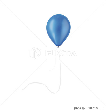 happy air blue flying balloon isolated on white background happy air blue flying balloon isolated on white background 90748396