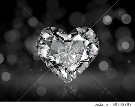 heart shaped diamond on abstract bokeh background. 3d render heart shaped diamond on abstract bokeh background. 3d render 90748398