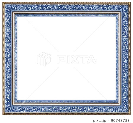Color Light Blue Classic Old Vintage Wooden mockup canvas frame isolated on white background. Design element. use for framing paintings, mirrors or photo. Color Light Blue Classic Old Vintage Wooden mockup canvas frame isolated on white background. Design element. use for framing paintings, mirrors or photo. 90748783