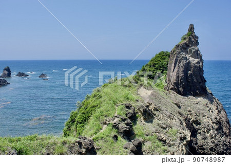 島根半島四十二浦  島根町多古の石柱 90748987