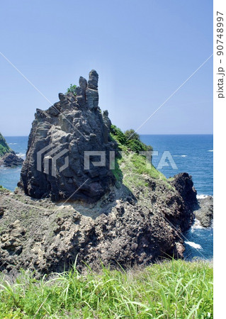 島根半島四十二浦  島根町多古の石柱 90748997