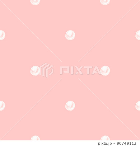 Seamless Pearl pattern. Watercolor illustration. Isolated on a pink background. 90749112