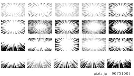 集中線のベクターイラストの素材セット 90751005