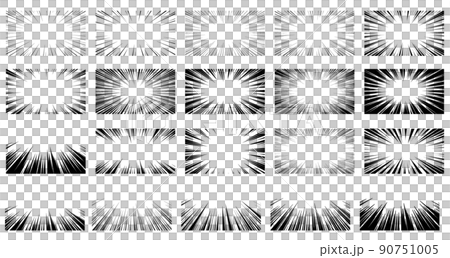 集中線のベクターイラストの素材セット 90751005