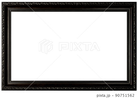 Antique Dark Black Classic Old Vintage Wooden mockup canvas frame isolated on white background. Blank and diverse subject moulding baguette. Design element. use for paintings, mirrors or photo. Antique Dark Black Classic Old Vintage Wooden mockup canvas frame isolated on white background. Blank and diverse subject moulding baguette. Design element. use for paintings, mirrors or photo. 90751562