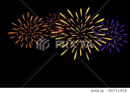 花火のイラスト　夜 90751958