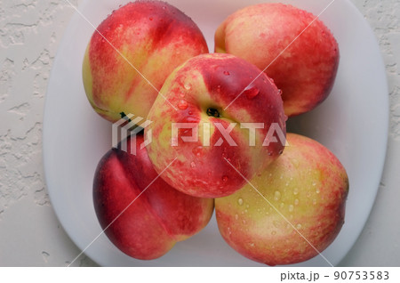 Fresh juicy nectarines fresh red. Fresh juicy nectarines fresh red. 90753583