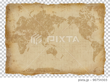 古い世界地図背景イメージ古紙 90754303