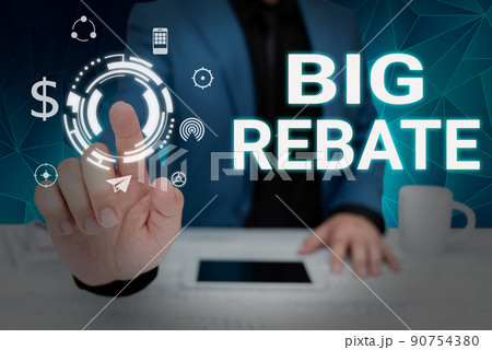 Handwriting text Big Rebate. Business approach Huge rewards that can get when you engaged to a special promo Lady in suit pointing upwards representing innovative thinking. Handwriting text Big Rebate. Business approach Huge rewards that can get when you engaged to a special promo Lady in suit pointing upwards representing innovative thinking. 90754380