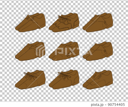 茶色の革靴のイラストセット 茶色の革靴のイラストセット 90754405