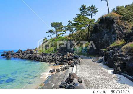 海岸 海 溶岩 90754578