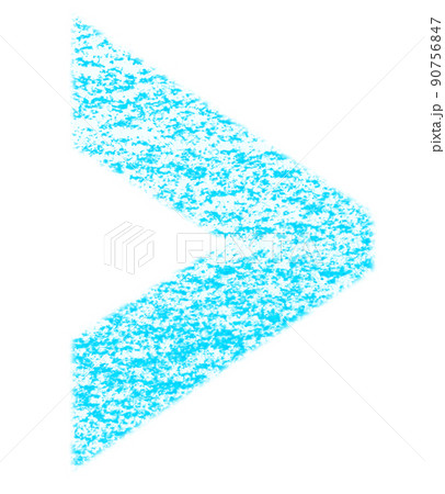 クレヨンで描かれた記号 大なり ＞ 水色 背景白 高解像度 パス付 他色有り 90756847