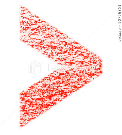 クレヨンで描かれた記号 大なり ＞ 紅色 背景白 高解像度 パス付 他色有り 90756851