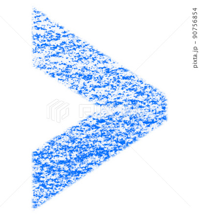 クレヨンで描かれた記号 大なり ＞ 青色 背景白 高解像度 パス付 他色有り 90756854