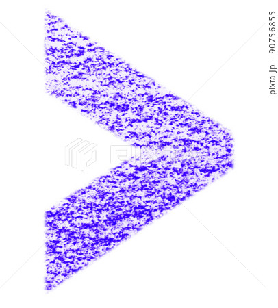 クレヨンで描かれた記号 大なり ＞ 青紫色 背景白 高解像度 パス付 他色有り 90756855
