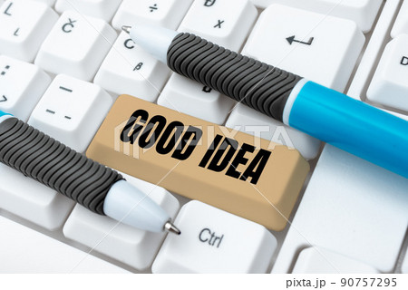 Hand writing sign Good Idea. Business idea State of human brain to bring great intelegence towards something -48551 90757295