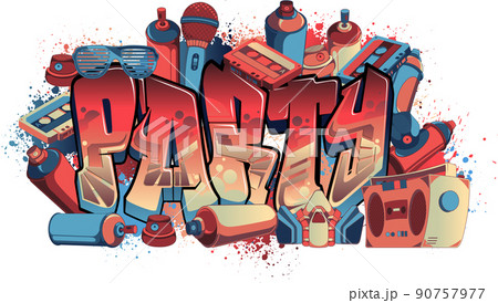 Graffiti Styled Urban Street Art Tagging Design - Party Graffiti Styled Urban Street Art Tagging Design - Party 90757977