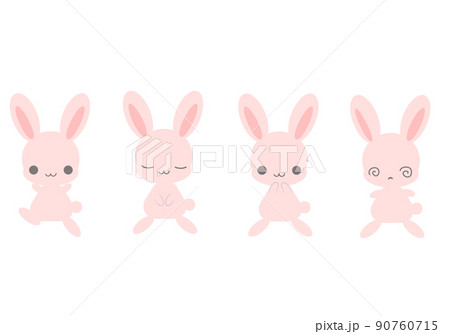 うさぎのキャラクターイラスト セットのイラスト素材