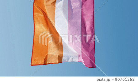 lesbian pride flag waving in the wind lesbian pride flag waving in the wind 90761565