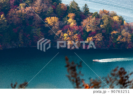 【栃木県･奥日光】半月峠からの眺望　八丁出島 10月 90763251