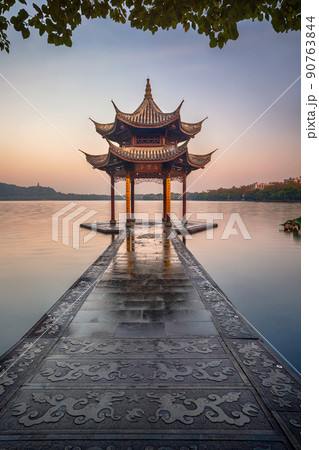 ancient Jixian Pavilion at West Lake, Hangzhou, China 90763844