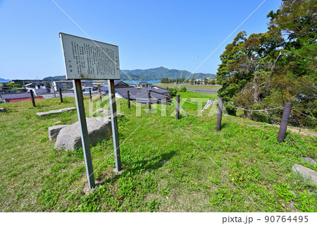 若狭小浜城の石垣と眺望 90764495