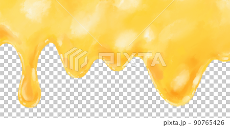 Butter yellow melting wave banner background hand painting illustration Butter yellow melting wave banner background hand painting illustration 90765426