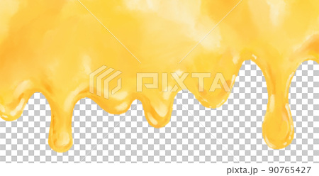 Butter yellow melting wave banner background hand painting illustration 90765427
