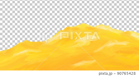 Butter yellow creamy whipped wave banner background hand painting illustration 90765428