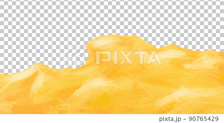 Butter yellow creamy whipped wave banner background hand painting illustration 90765429