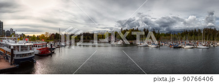 Panoramic View of Coal Harbour, Marina and Stanley Park. Panoramic View of Coal Harbour, Marina and Stanley Park. 90766406
